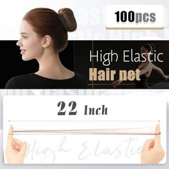 Hair Net 100 Pcs, 20 Inches Hair Nets Elasticity Invisible Elastic Mesh
