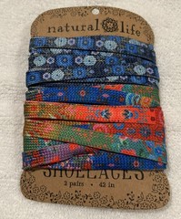 NWT Natural Life Multicolor Set Of Two Shoelaces 42 Inch Length.