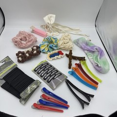 Vintage Modern Hair Accessories Lot Ties Clips Barrettes Sectioning Set