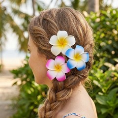 28 Pack Hawaiian Plumeria Flower Hair Clips Assorted Tropical Hair Accessories