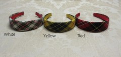 Handmade Preppy Wide 1.5″ Cotton Tartan Plaid Fabric Headband in 6 Colors