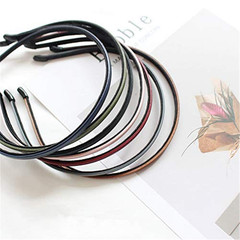 Cute Solid Simple Leather Covered Party Headband Hair Bows Hair Loop Clasp Glitt