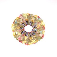 Daria L Floral Scrunchies Embroidery Scrunchies Lace Ponytail Holders Oversized