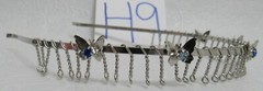 Metal Comb Headband with Butterflies Rhinestones New