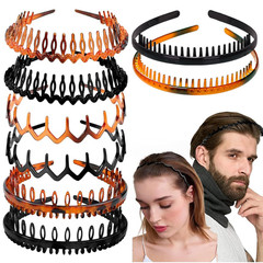 LAPOHI 8 PCS Non Slip Fashion Plastic Headbands with Teeth Skinny Hair Band Comb