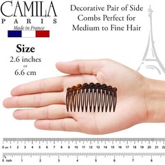 Camila Paris CP33/2 French Hair Side Comb Small Tortoise Shell French Twist Hair
