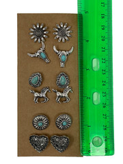 Western Hair Claw Clips for Women with Cowgirl Earrings and USA Flag Brooch