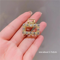 2Pcs Rectangle &D-Shape Bangs Clips,Crystal Rhinestone+Pearl Clip Set for Fringe