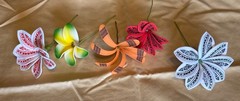 Hawaii Hair Accessories Foam Plumerias with wire stems Lot of 5 Various colors