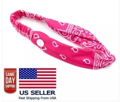 Headband Buttons Face Masks Holder Ear Saver Pink Paisley US Seller Fast Ship