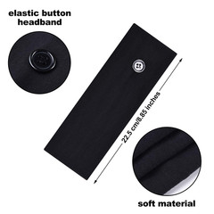 6 Pieces Button Headband Unisex Elastic Hair Band with Button Face Cover Holder