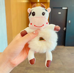 1pc Frog Plush Hair Scrunchie Cute Green Elastic Bun Holder Ponytail Band – NEW