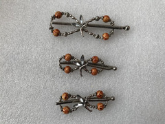 Lilla Rose Fairy Orange Silver Flexi Hair Clip M (Medium)