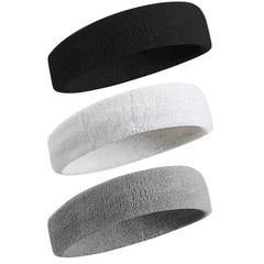 3pack Sports Headband Yoga Gym Sweatband Women Men Hair Bands Head Sweat Band