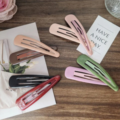 Colorful 10Cm Solid Color Simpl Big Solid Alloy BB Hair Side Clips for Girls Wom