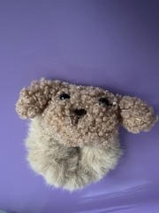 Teddy Bear Furry Plush Hair Tie Scrunchies Ponytail Brown
