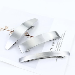 7 Pieces Simple Rectangular Oval Large Silver Spring French Metal Hair Clips Squ