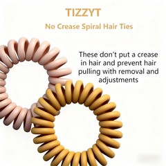 TIZZYT Hair Ties, 18 Count Vintage matte color Spiral Hair Ties, No Crease, …