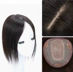 5″x5.5″Machine Crocheted Silk Effect Parting Line 100% Human Hair Topper 10″~16″
