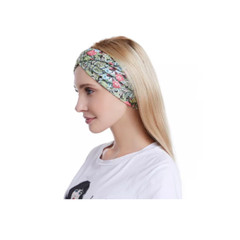 Paisley Flower Boho Twist Knot Bow Wide Cotton Stretch Headband Turban (Choose)