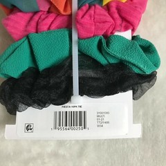 Time & Tru Women’s Fiesta Multicolor Elastic Hair Ties Scrunchies 10-Pack NEW