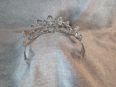 Unbranded Halloween Silver-tone Tiara Costume Skull Rhinestone Statement Piece