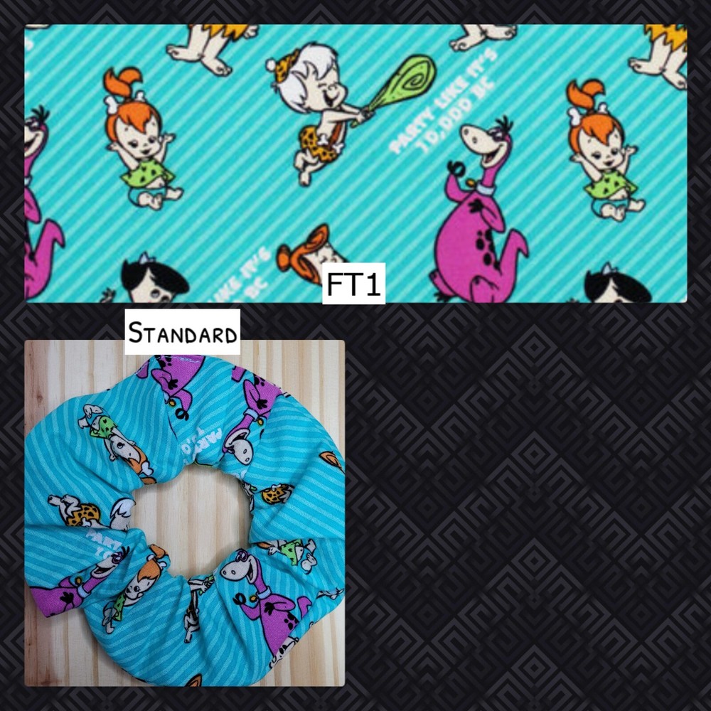 Flintstones Scrunchies | Handmade in the USA | Long Lasting Silicone Elastic
