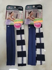 Scunci Everyday & Active Non Slip Grip Blue/White & Black 4pcs Headwrap