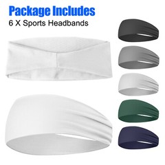 6 Pcs Running Headbands Men Sweatbands Sports Sweat Bands Workout Fitness Women
