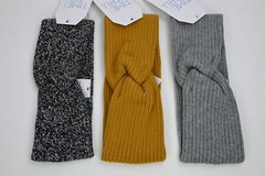 Women’s Time and Tru 3-Pack Head Wrap Grey/BlackYellow One-Size