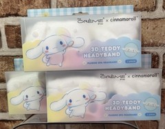The Crème Shop x Cinnamoroll 3D Teddy Plush Spa Headband, White, Polyester 1 pc