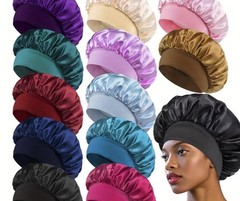 Satin Multicolor Hair Bonnet for Women Teens Eco-Friendly All Hair Types