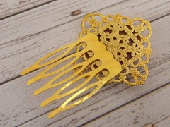 Festive Cameo Hair Comb Rose Gold Bridal Wedding