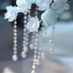 Hanfu Hair Pin Flower Pearl Tassel Hair Stick Chinese Style Hair Accessory 2pc