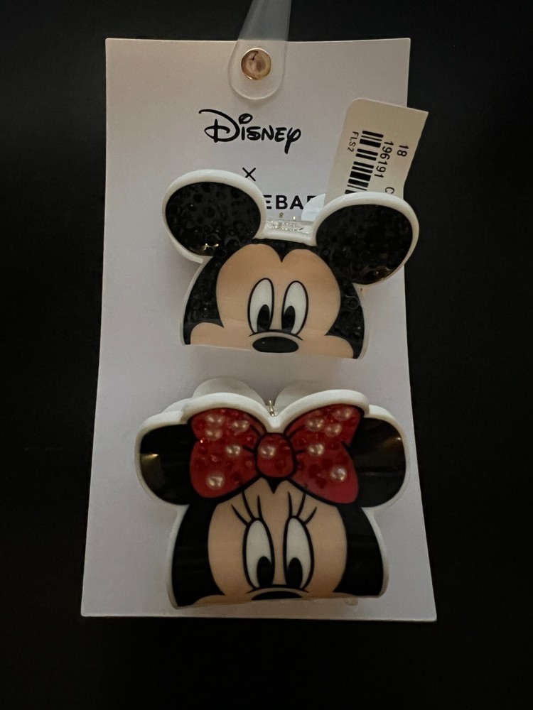 Baublebar Disney Mickey Minnie Mouse Hair Claw Clip Red Black Crystal Pearl NEW