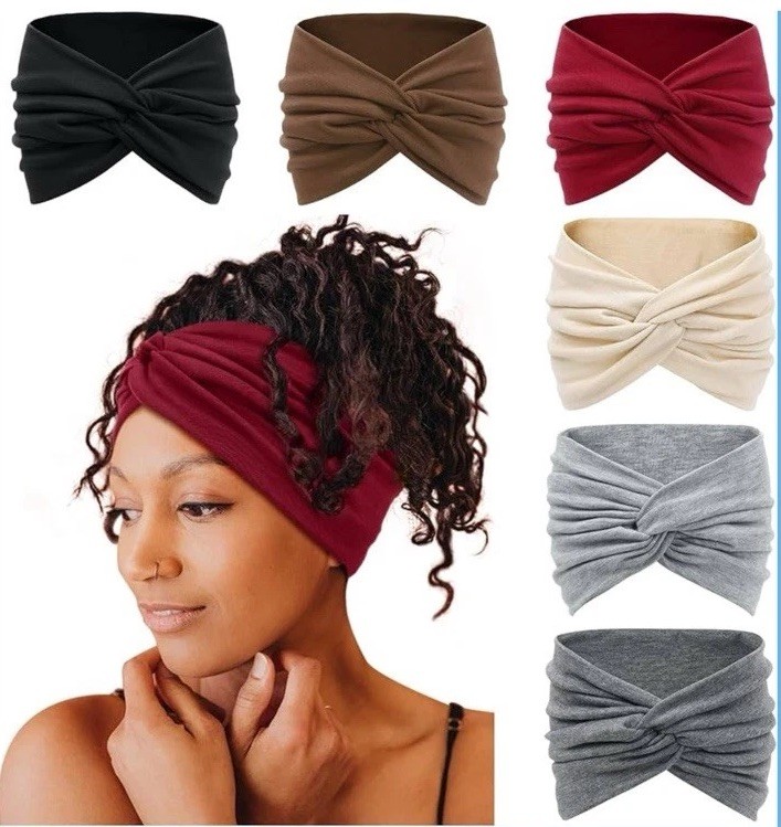 7” Extra Wide Headbands for Women, Large Thick Turban Head Wrap Headband, Boho