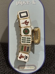 Piper K Mahjong Tile Hair Claw Clip Crack Dot Bam Novelty Kitsch Accessory New