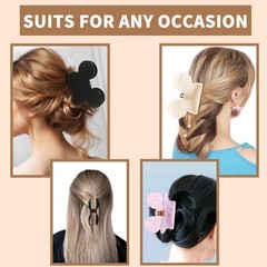 Mouse Head Hair Claw Clips,BENOSPACE 3Pcs Acrylic Lady Bear Multiple Colors