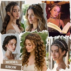 Black Braided Headbands Hair Piece for Women Synthetic 1B – Natural Black