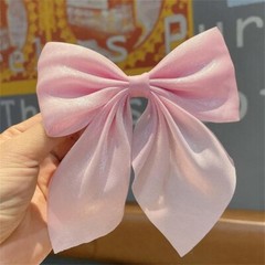 Ladies Hair Pin Elegant Solid Color Big Bow Hair Clip Women Student Uniform Suit