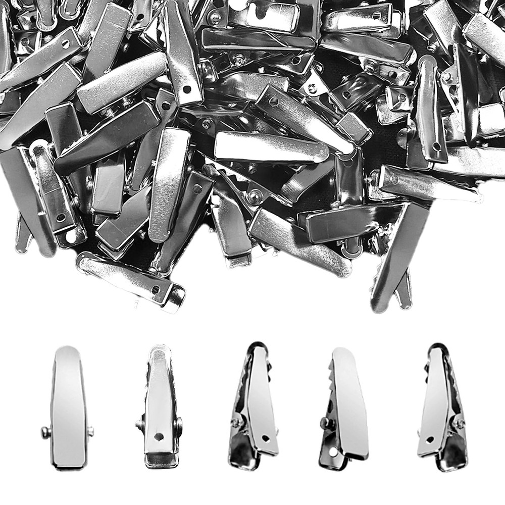 80pcs Sliver Metal Small Alligator Hair Clips, Alligator Clips For Crafts, Mi…