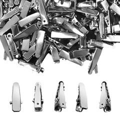 80pcs Sliver Metal Small Alligator Hair Clips, Alligator Clips For Crafts, Mi…