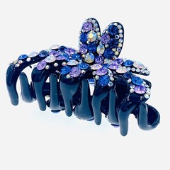 HANDMADE ACRYLIC LARGE HAIR CLAW JAW CLIP RHINESTONE CRYSTAL ELEGANT PURPLE R11