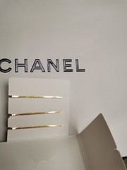 New Authentic CHANEL Hair Pins 3Pcs Set Beauty Gift Coco Logo Hair Bobby Pins