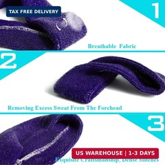 3 Pack Men & Women Sweatband Headband Terry Cloth Moisture Wicking for Sports Te