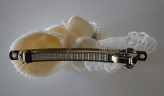SEA SHELL BEAD SEA GLASS HAIR CLIP BARRETTE HAND MADE 4″ NEUTRAL COLORS