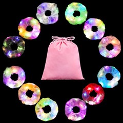 12PCS LED Scrunchies, Glow in the Dark Hair Ties with Premium Gift Bag, Light…