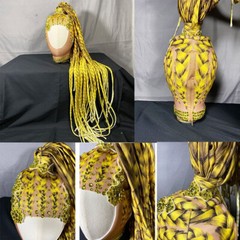 Braid Rhinestone Costume Headwear Dancer Nightclub Festival Rave Stage Headdress