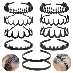10 Plastic Hair Bands with Teeth, Zig Zag Headbands for Women Men Girls Teens…