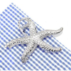 Punk Silver Metal Hair Claw Clip Non Slip Irregular Pattern Hair Claw for Thick